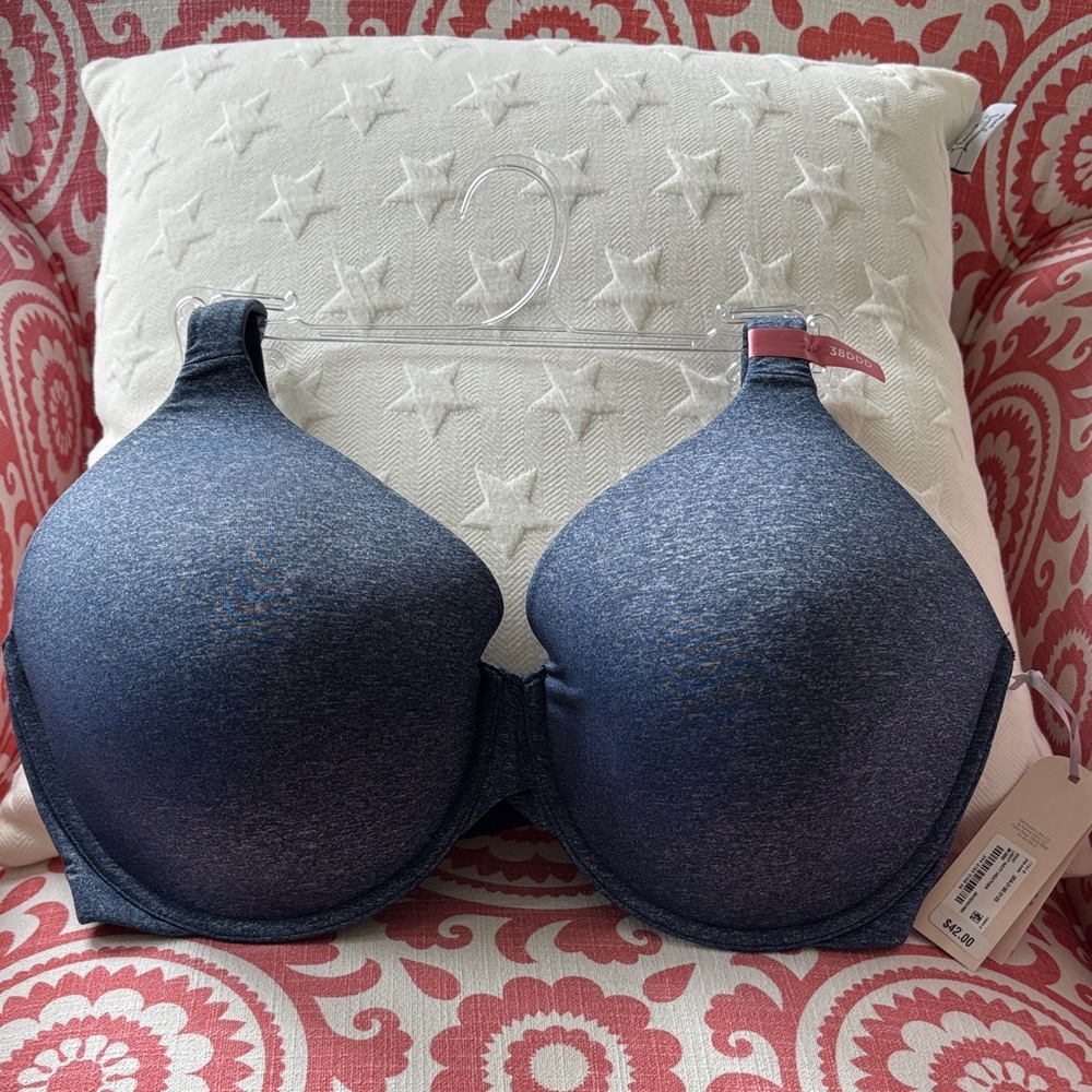 NWT Ambrielle Everyday Full Coverage Bra Light Navy Heather 38DDD